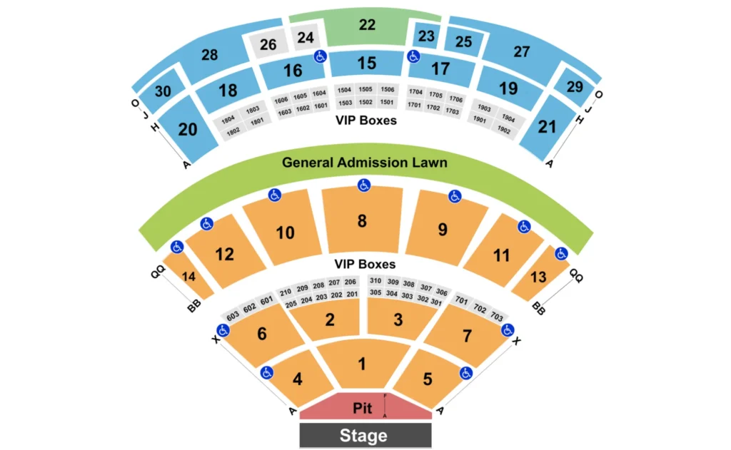 Saratoga Performing Arts Center Seating Chart