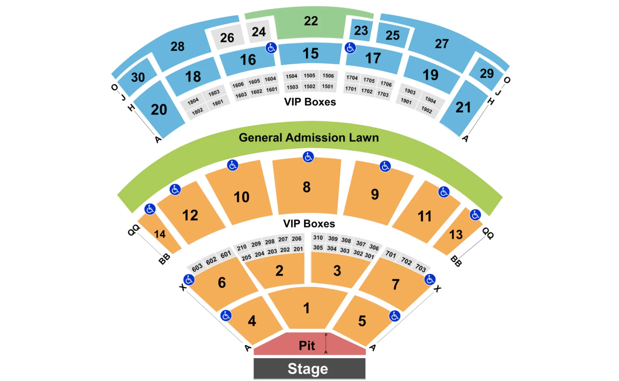 saratoga performing arts center seating chart